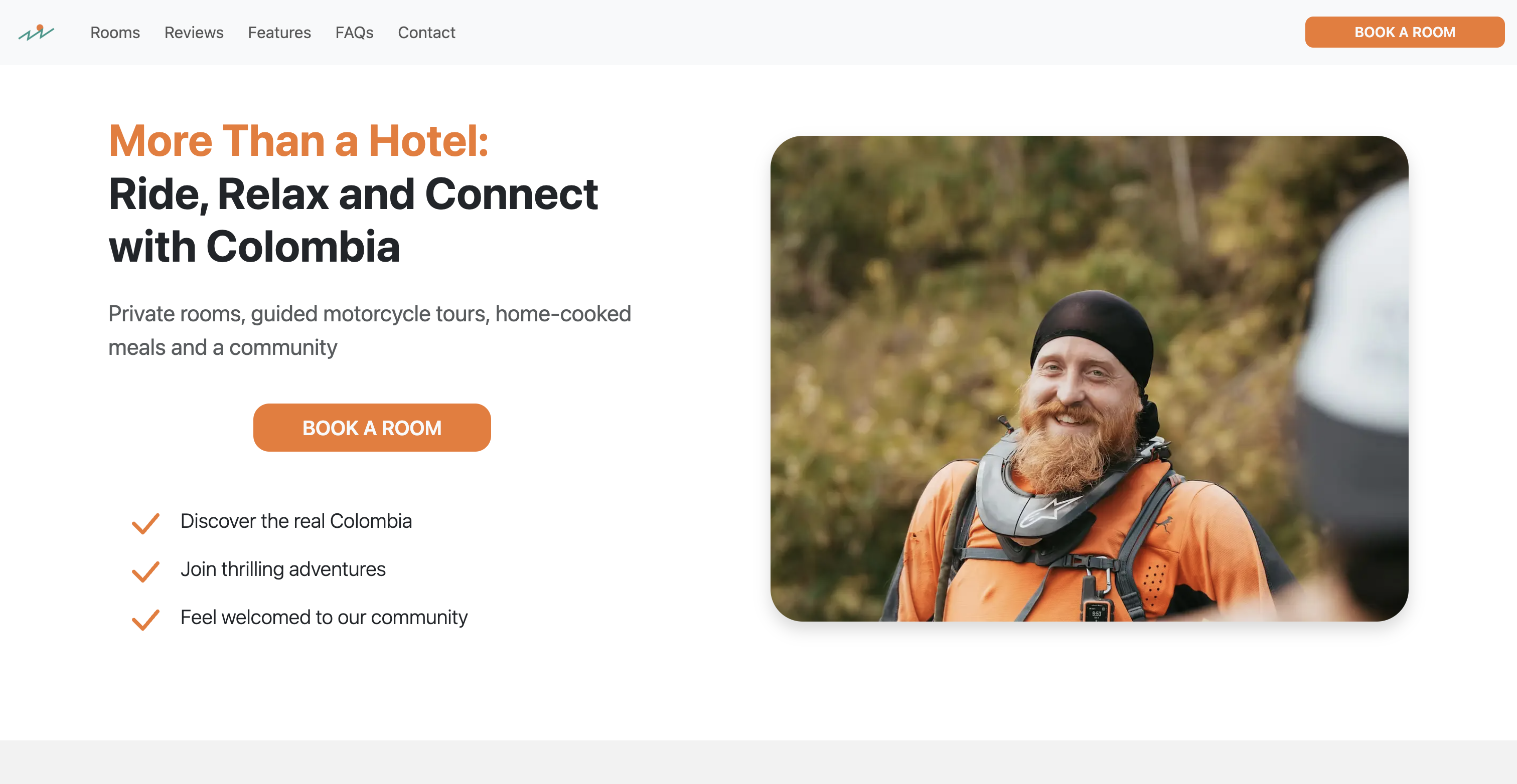 Homepage layout of a small business website displayed on desktop